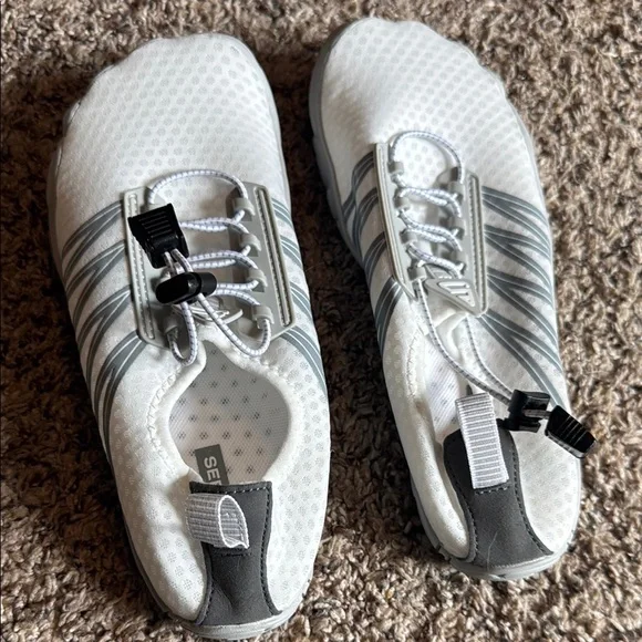 White and Gray Athletic Water Shoes - Picture 2 of 6